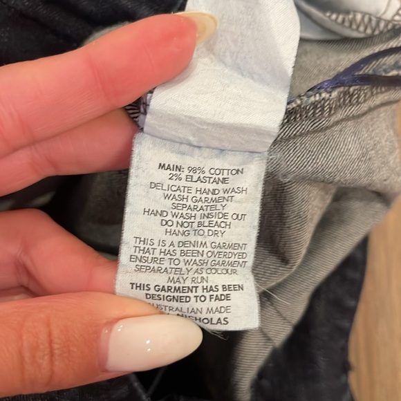 EUC NICHOLAS Blue Flare Wide Leg & High Waisted Jeans - Picture 6 of 7